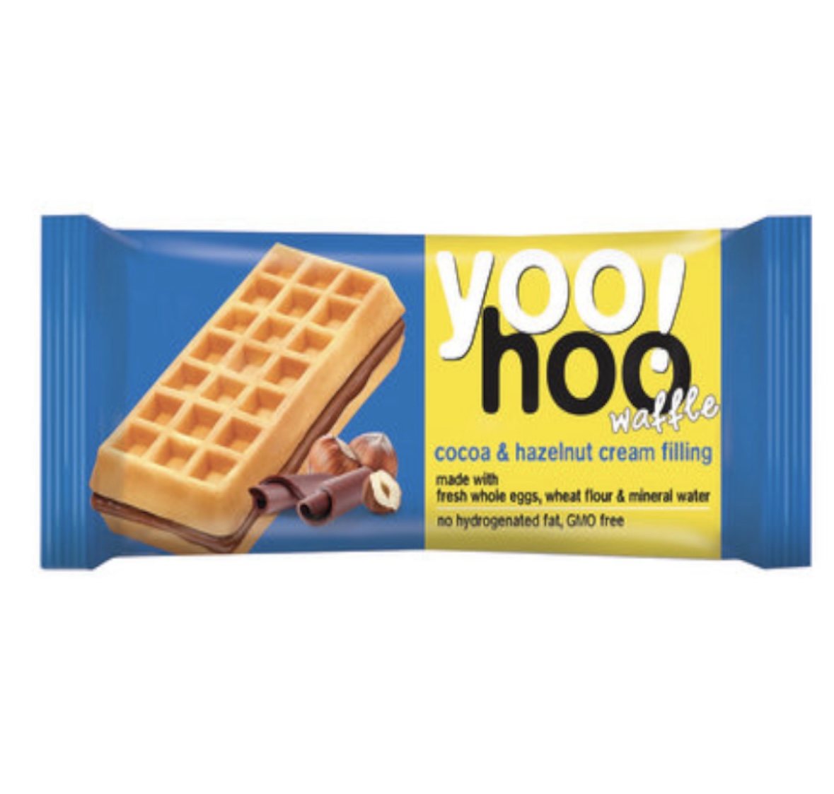 tgr1qtgnqo.jpeg Вафлі бельгійські ЮХу YOOHOO з какао і лісовий горіх 50 г - Зображення 1