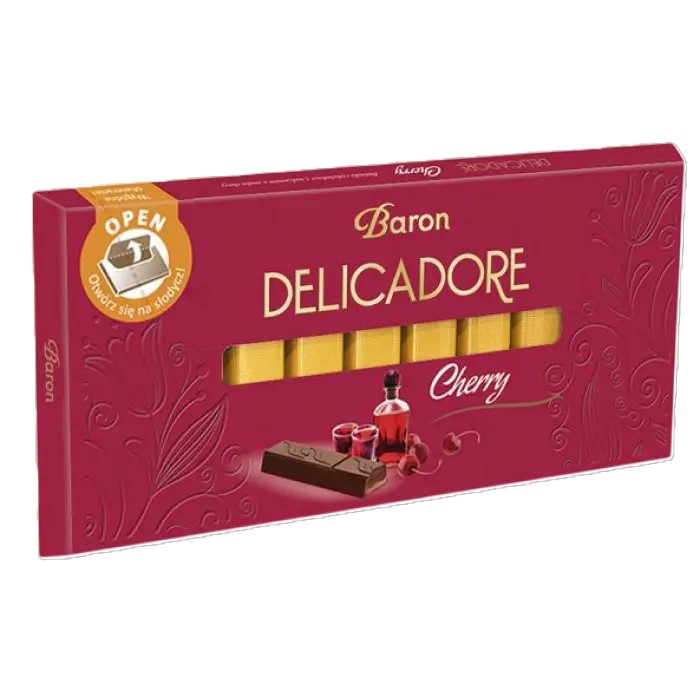 tqvdltq3h8.jpg Шоколадні стіки Delicadore Cherry з вишнею 200 г - Зображення 1