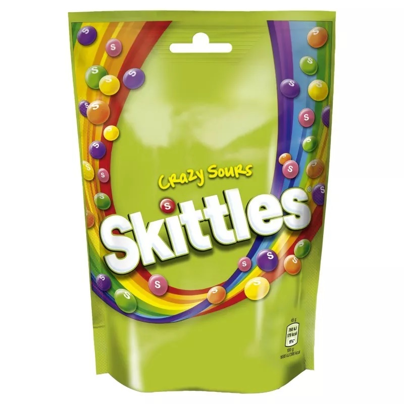 vki593b5hp.jpg Жувальні драже Skittles Crazy Sours кислі 136 г - Зображення 1