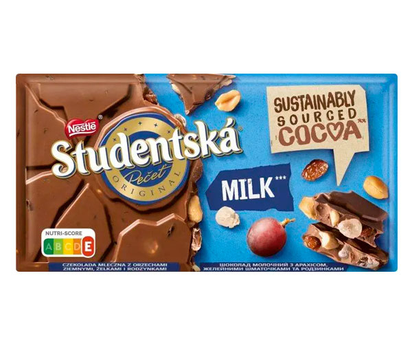 vr9bvxypxm.jpeg Шоколад Studentska Студентська Milk молочна 170 г - Зображення 1