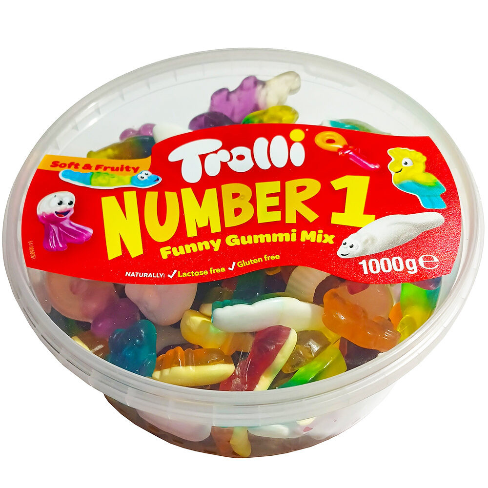 w4rmnqndlq.jpg Желейки Trolli Number 1 Без глютену Без лактози 1 кг - Зображення 1