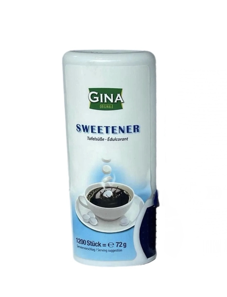 xvd1cr54kd.jpeg Замінник цукру Gina Sweetener 72 гр 1200 таблеток - Зображення 1