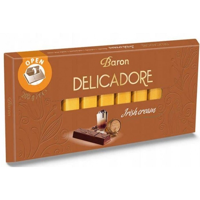zrjv41fpzv.jpg Шоколадні стіки Delicadore Irish cream з ірландським кремом 200 г - Зображення 1