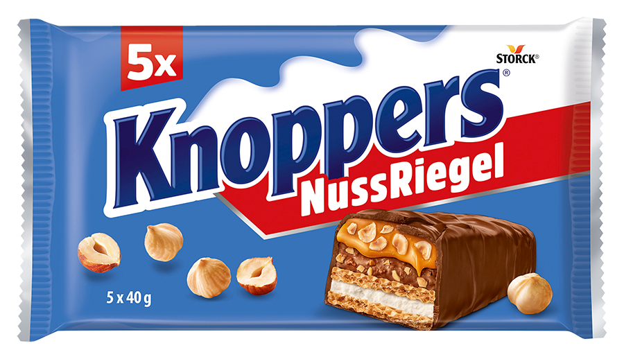 zsck5d5gk6.png Батончики Knoppers Nuss Riegel з фундуком в молочному шоколаді 5х40г - Зображення 1