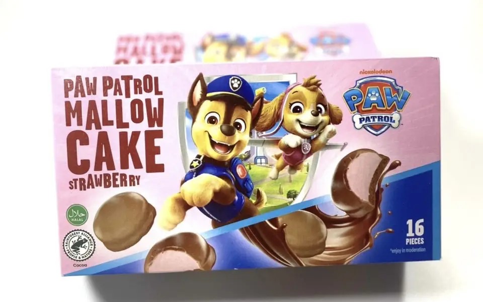 0m3b0uo25e.jpg Бісквітні тістечка Paw Patrol Щенячий патруль з маршмелоу зі смаком полуниця 16 шт 200 г - Зображення 1