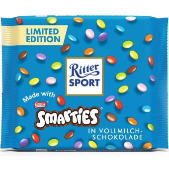 6ue162tyh3.jpg Шоколад Ritter Sport Smarties молочний шоколад з драже 100 г — изображение 1
