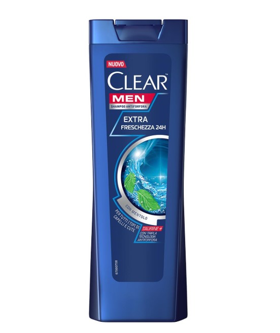 irqe72leki.jpg Шампунь Clear Extra Freschezza 24H (проти лупи,крижана свіжість) чоловічий 225 мл - Зображення 1
