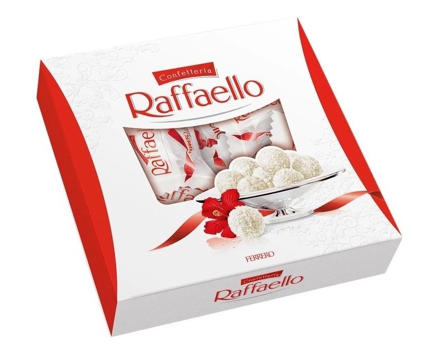 kjocivu1sv.jpg Цукерки Raffaello 260 г квадратна коробка - Зображення 1