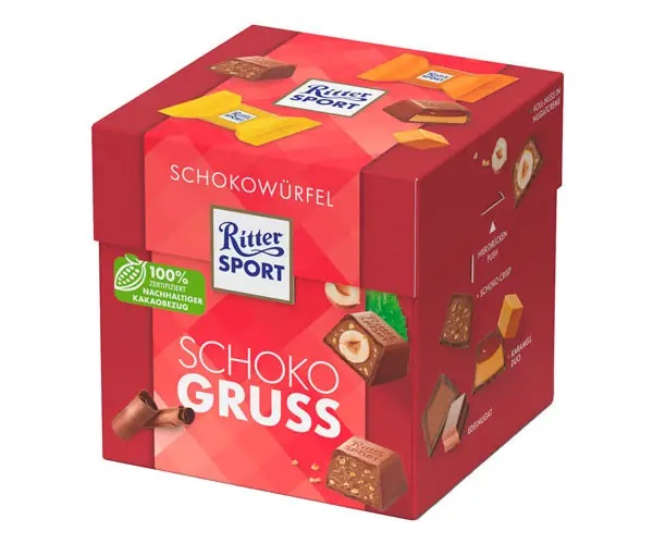 orwfj78us8.jpg Шоколадні цукерки Ritter Sport Schoko Gruss 176 г 22 шт — изображение 1