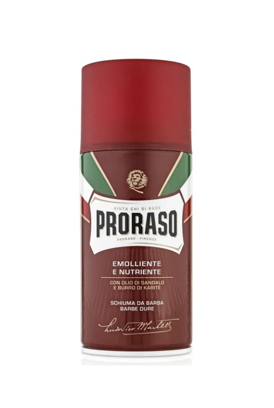 px3pfv9mjh.jpg Піна для гоління Proraso Barbe Dure 400 мл (бордова,пом’якшувальна) - Зображення 1