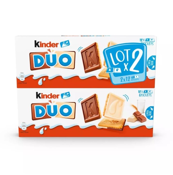 scnqg0a5ei.jpg Печиво Kinder Duo Family Pack з білим і молочним шоколадом 2*150 г - Зображення 1