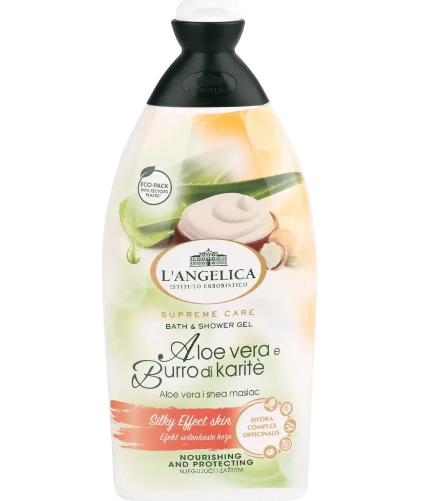tkkt4ku04q.jpg Гель для душу Langelica Aloe vera e burro di karite (алоє і масло ши) 500 мл - Зображення 1