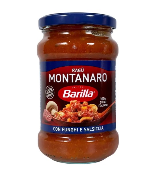 1h3mz1aetp.jpg Соус Barilla Montanaro томатний з шампіньйонами та ковбасками 300 г - Зображення 1