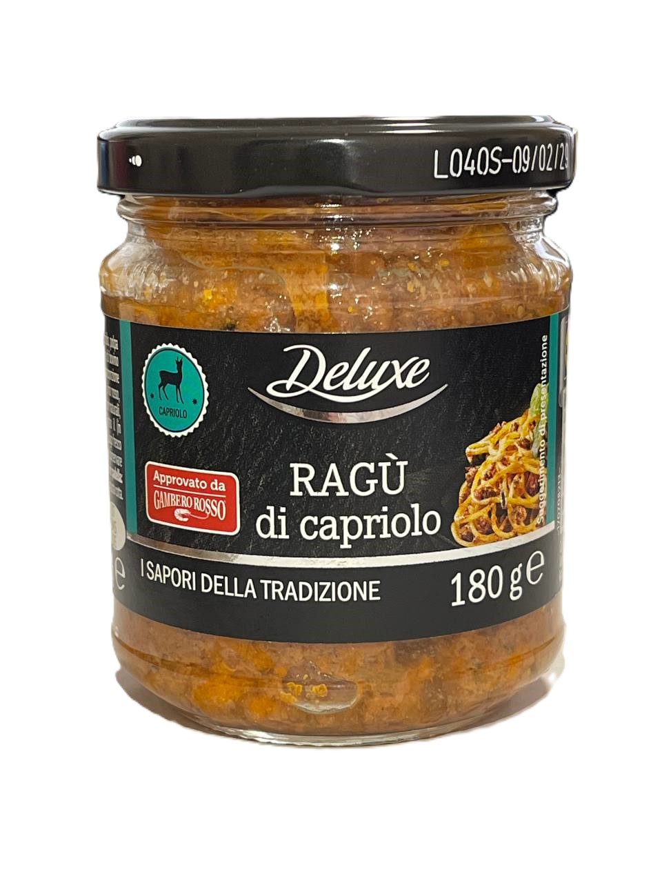 3el61cylsa.jpg Соус для пасти Deluxe Ragu di capriolo з козулі 180 г - Зображення 1