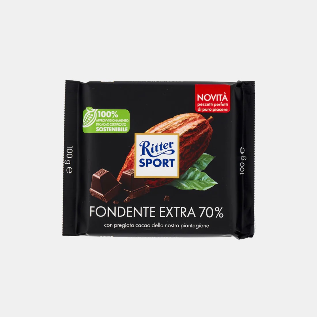 65jb03zvnu.jpg Шоколад Ritter Sport Fine extra Dark 70% какао,екстра чорний 100 г - Зображення 1
