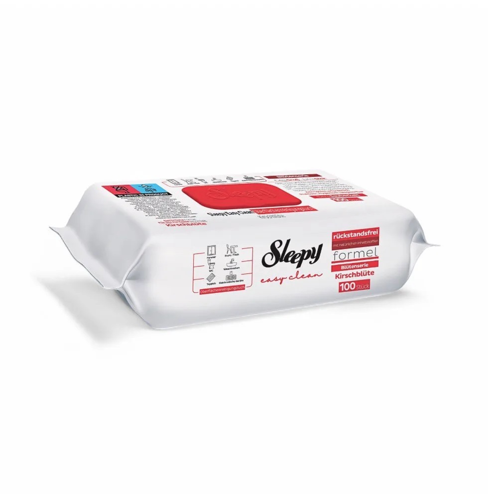cdyqvtxktd.jpg Серветки Sleepy для побутового прибирання Easy Clean cherry запах вишні 100 шт - Зображення 1