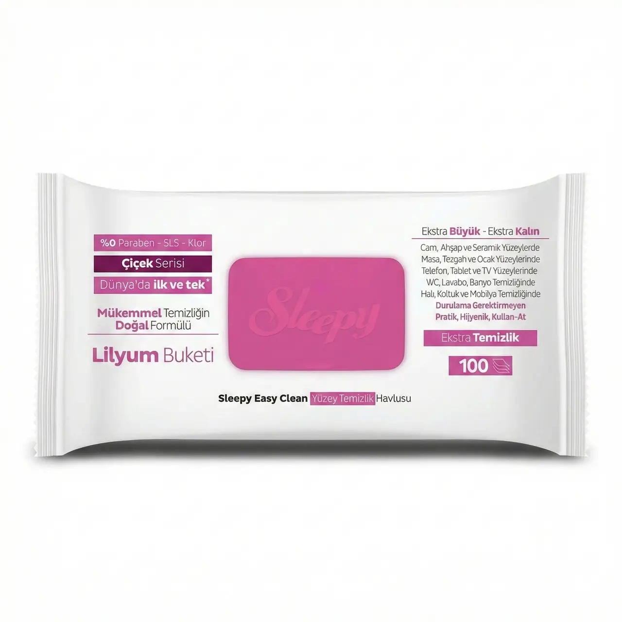 oiugmqjs1c.jpg Серветки Sleepy для побутового прибирання Easy Clean Lilium Bouquet запах квітів 100 шт - Зображення 1