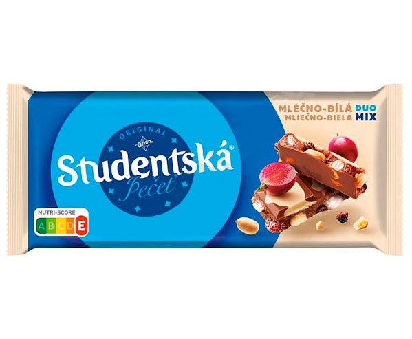 qujawzmp1a.jpg Шоколад Studentska Студентська молочно-білий з арахісом та родзинкою 170 г - Зображення 1