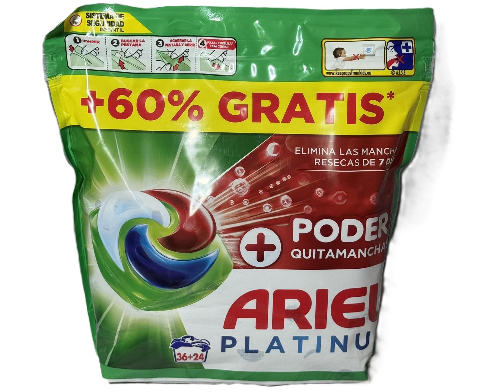 t8hja0f45t.jpg Капсули Ariel Арієль для прання Platinum+Poder для видалення складних плям (4в1) 60 капсул - Зображення 1