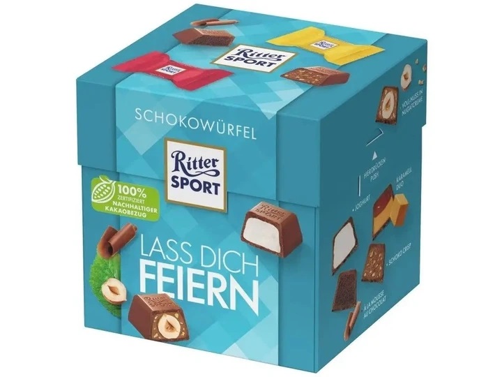 0oygucdhlw.jpg Шоколадні цукерки Ritter Sport Lass Dich Feiern 176 г 22 шт - Зображення 1