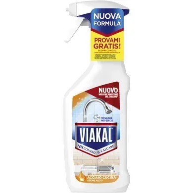 53ap0jbne3.jpg Засіб для чистки універсальний Viakal Acciaio cucina для поверхонь з нержавіючої сталі 470 мл - Зображення 1