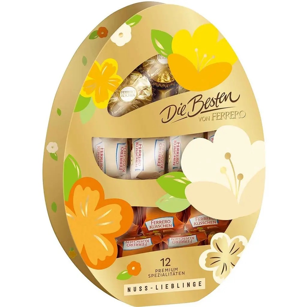 84v2fl1lnt.jpg Набір цукерок Ferrero Die Basten великоднє яйце 116 г/12 - Зображення 1