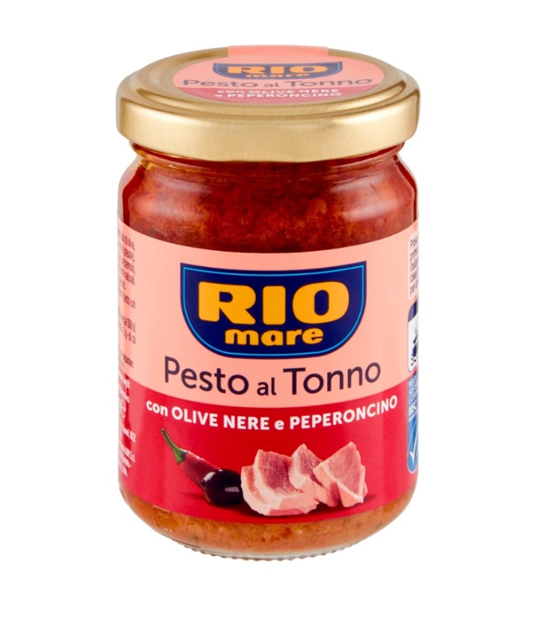 tnvlirytcw.jpg Соус Песто з оливками і перцем Rio mare Pesto Con olive nere e Peperoncino 130 г — изображение 1