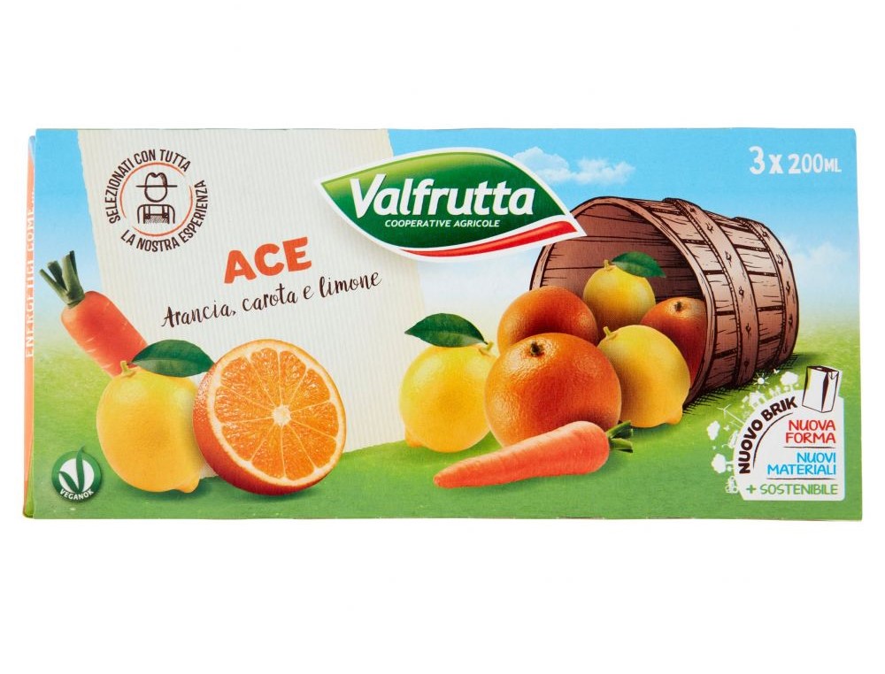 72rk30w90a.jpg Сік Valfrutta Ace апельсин,морква,лимон 6х200 мл - Зображення 1
