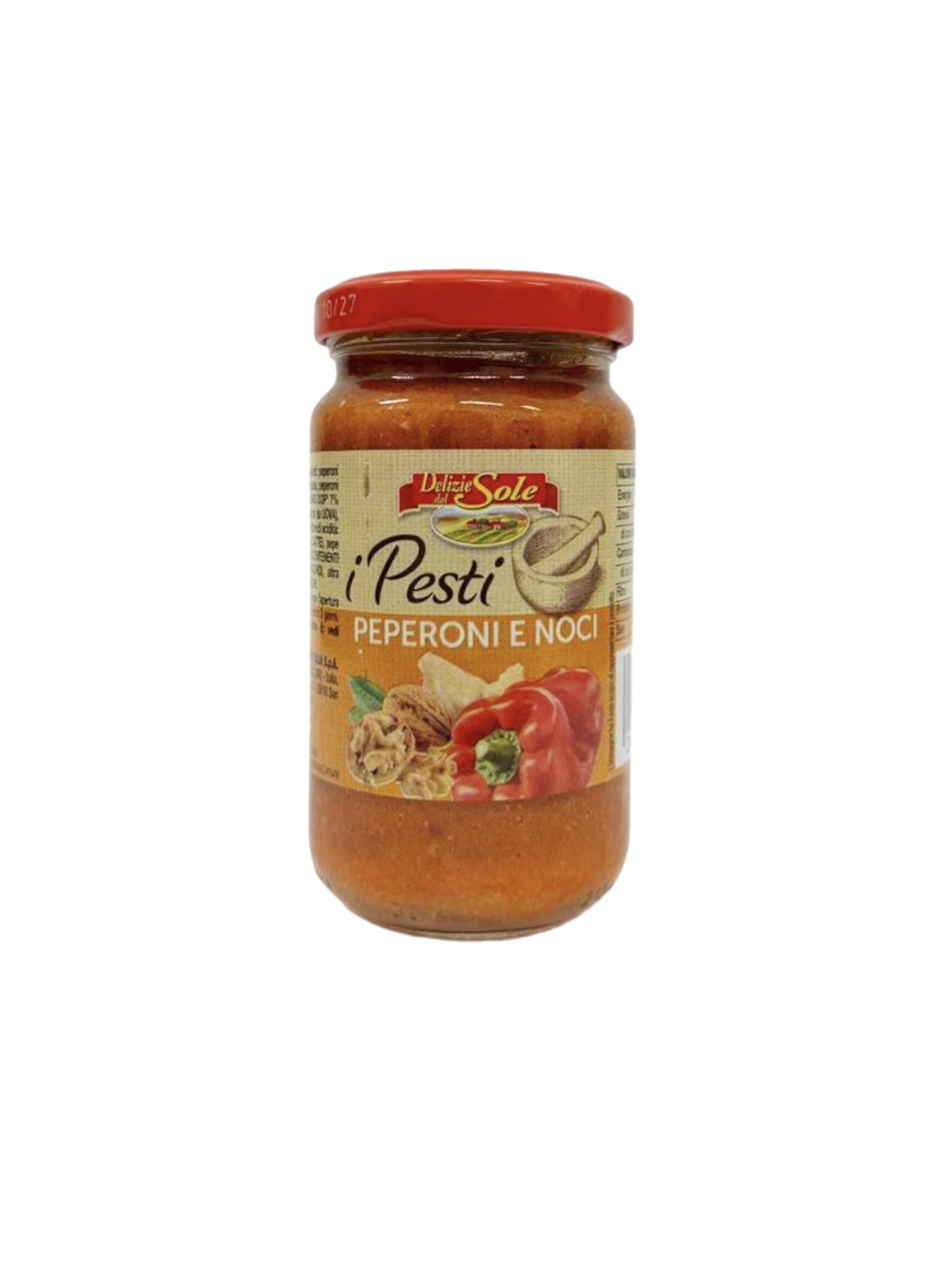 ka36cpl9iw.jpeg Соус Pesto Delizie Sole з перцем, сиром рікота та пармезаном 190 г - Зображення 1