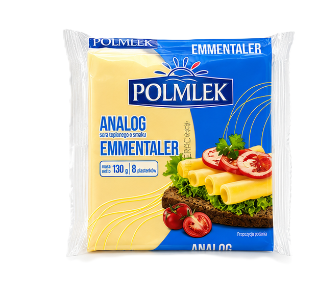 kime8zdufu.png Сир тостовий Polmlek Emmentaler 130 г - Зображення 1