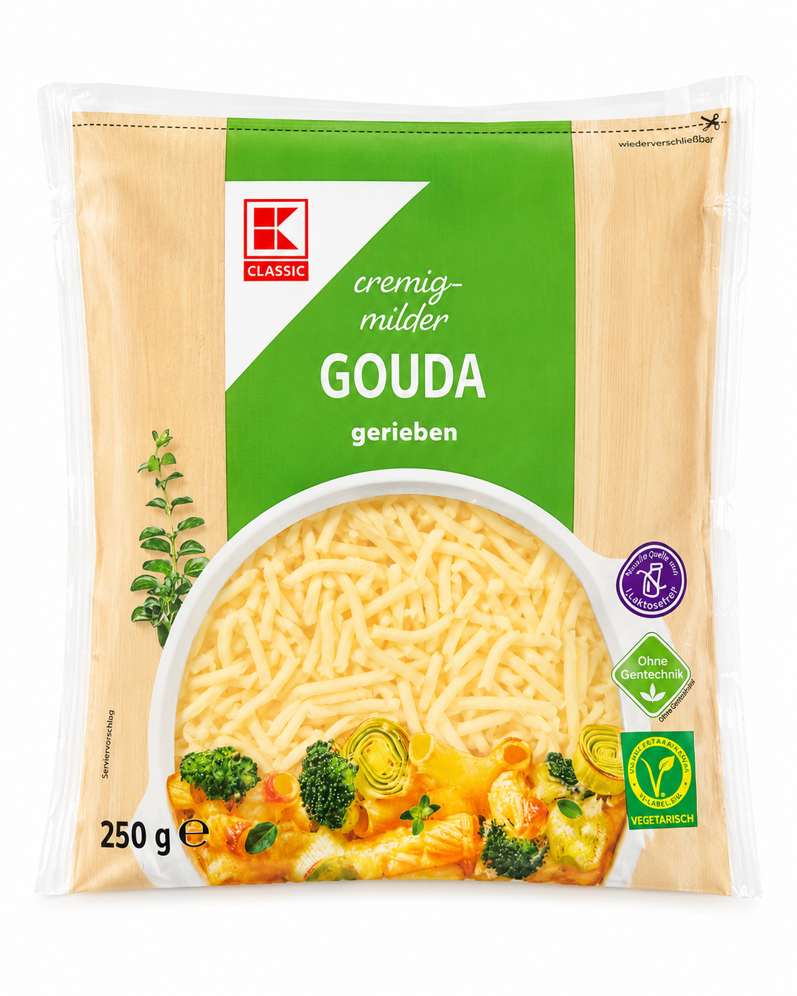 pmnhpfd2wj.png Сир K Classic Gouda тертий 250 г - Зображення 1