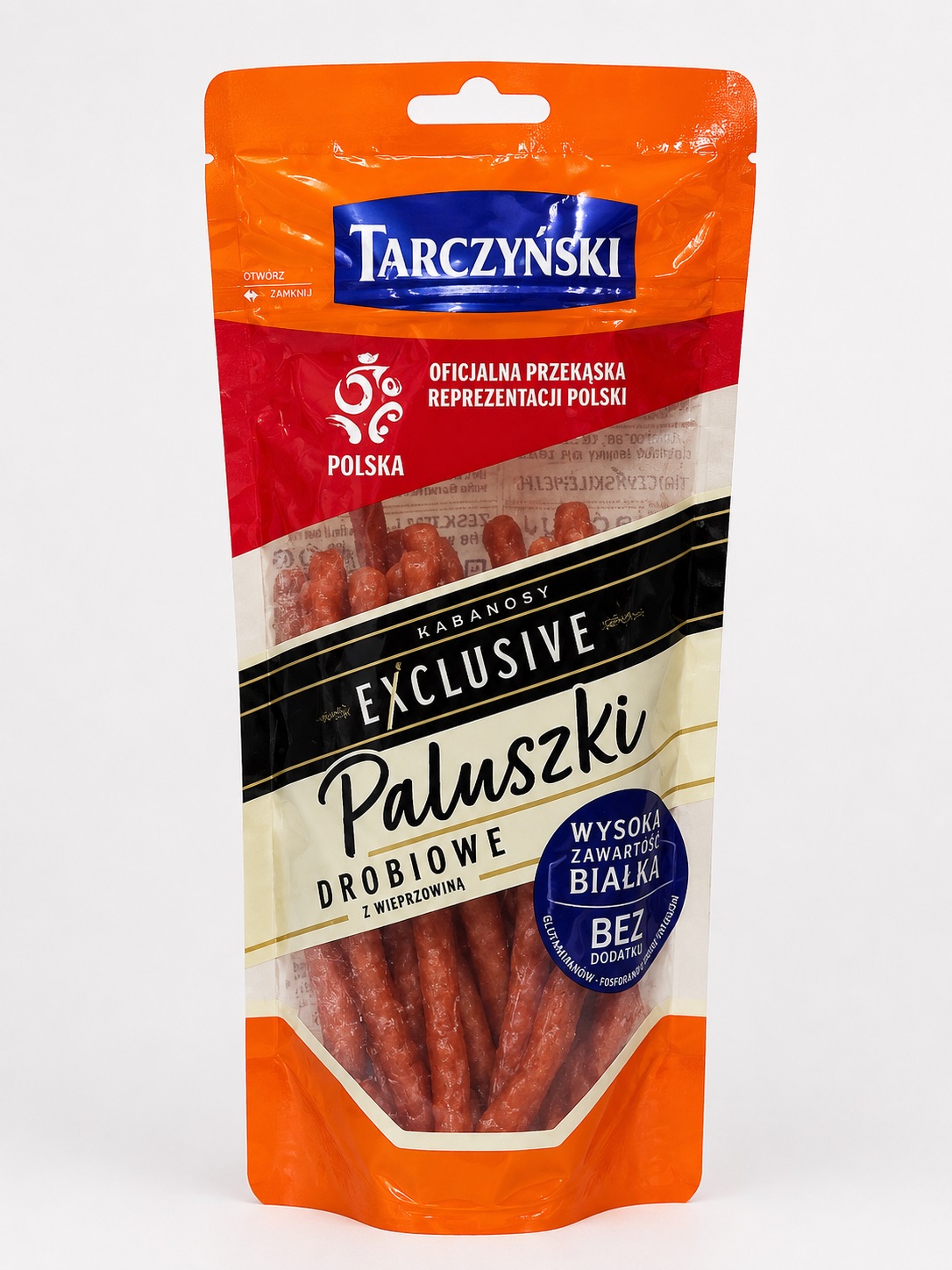 xbx4o4pafu.jpg Ковбаски Tarczynski кабаноси палички з курки 95 г - Зображення 1