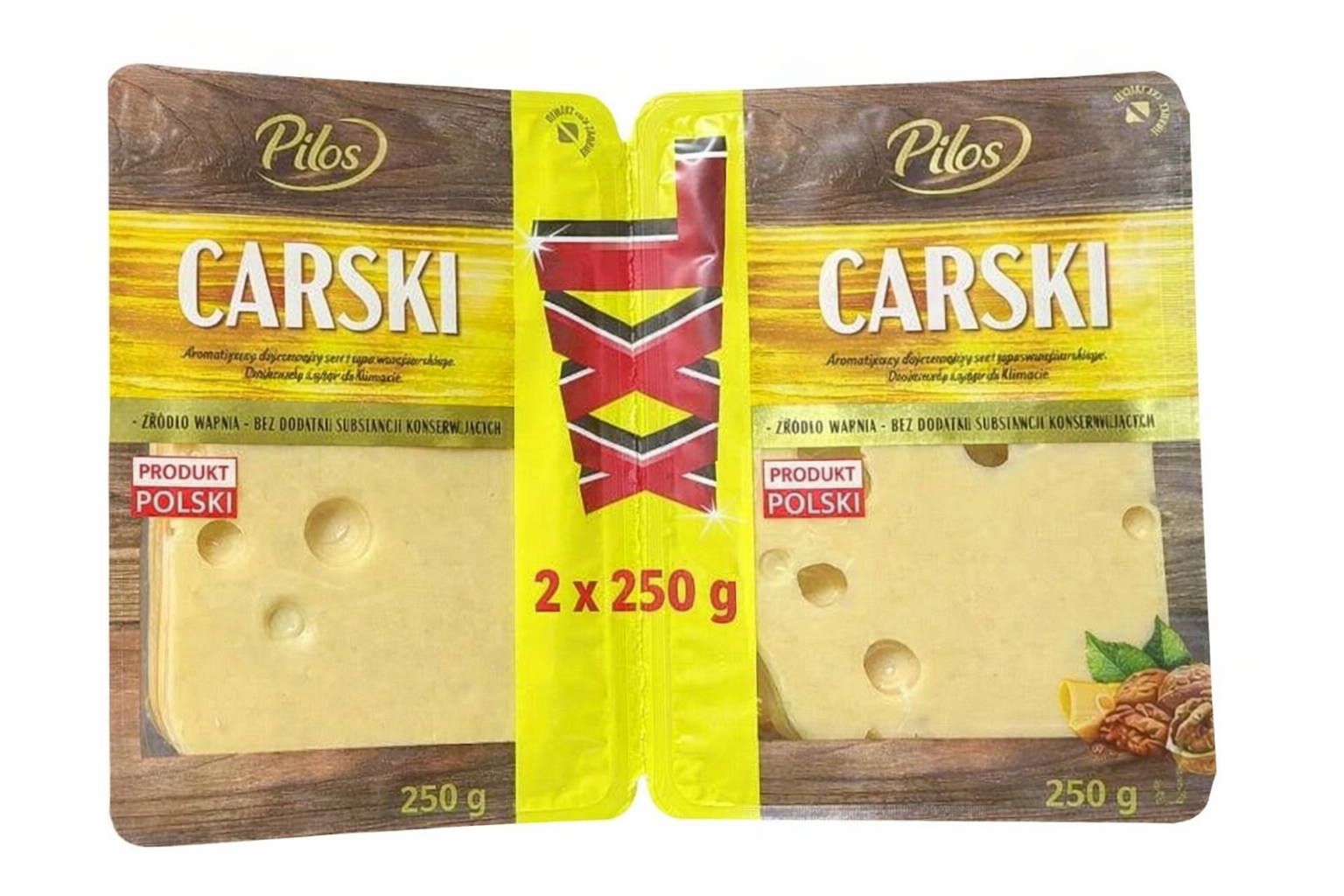 y9lwkzxrzq.png Сир нарізаний Pilos Carski 2*250 г - Зображення 1