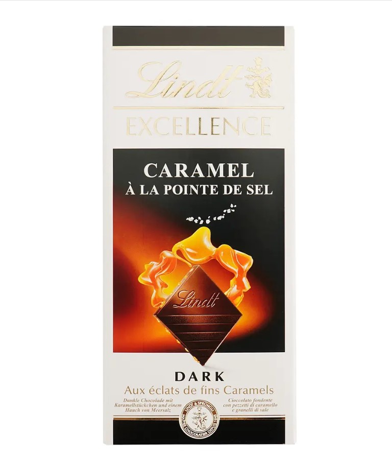 ztfxfdphqk.jpg Шоколад Lindt Excellence чорний з соленою карамелю 100 г - Зображення 1