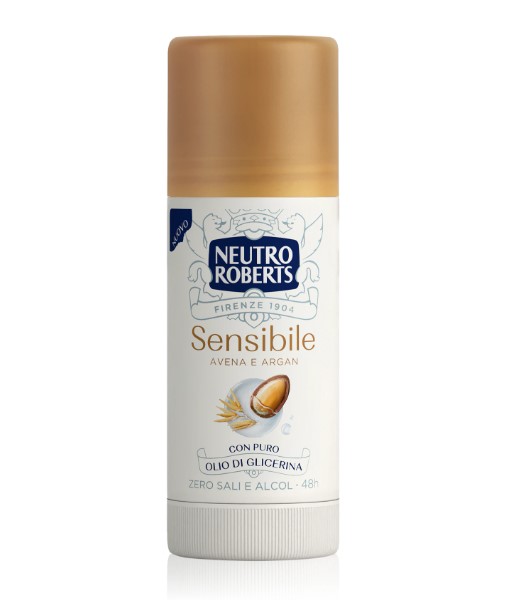 1e9uom07sg.jpg Дезодорант стік Neutro Roberts Sensibile Avena e Argan для чутливої шкіри з вівсом та арагновою олією 40 мл - Зображення 1