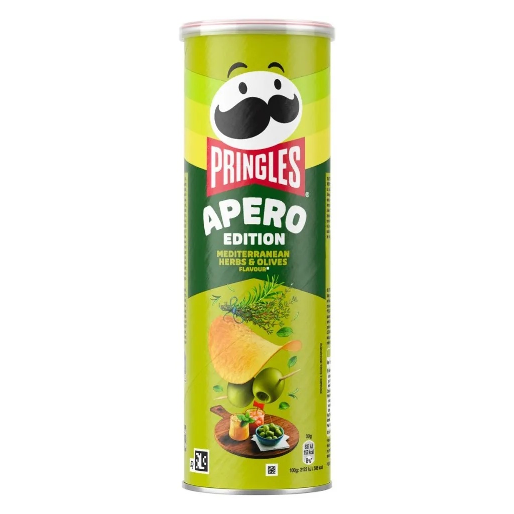 81qp7wcjpz.jpg Чіпси Pringles Mediterranean Herbs and Olives зі смаком середземнорських трав та оливок 165 г - Зображення 1