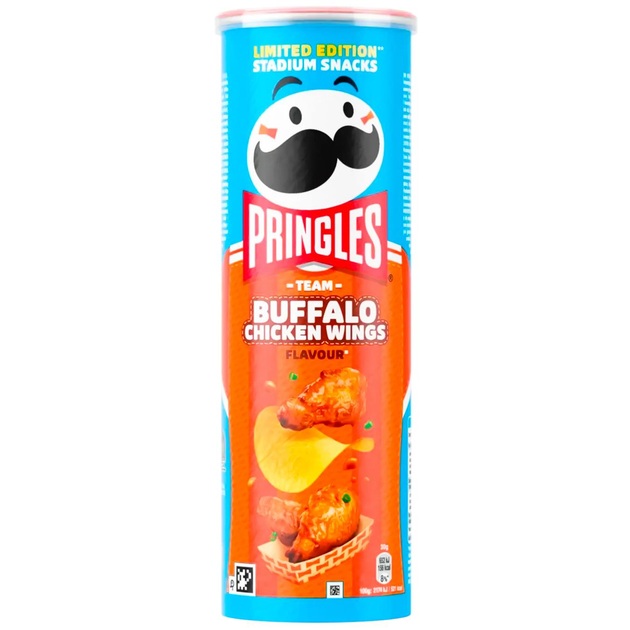 h5tzdb8xl1.jpg Чіпси Pringles Buffalo зі смаком курячий крилець Баффало 165 г - Зображення 1