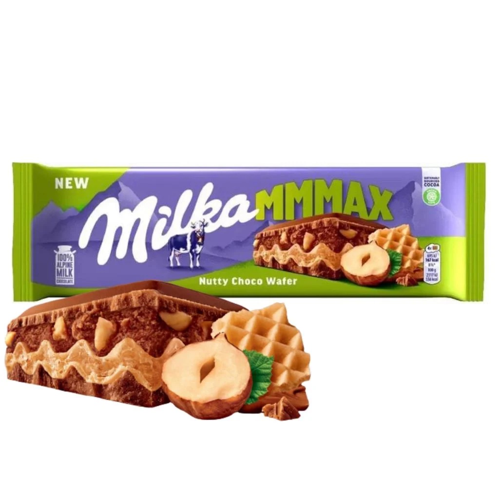 hd374pi7fs.jpg Шоколад Milka Nutty Choco Wafer Мілка шоколад, горіха та вафель 270 г — изображение 1
