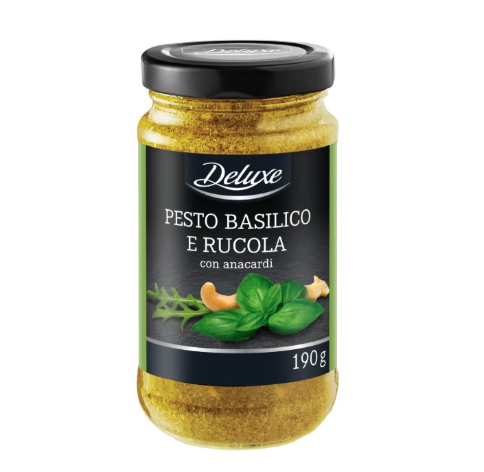 oza8jxisll.jpg Соус Pesto Deluxe Basilico e Rucola con anacardi з базиліком,руколою та кеш'ю 190 г - Зображення 1