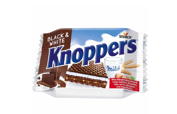 4pqvu5tlmf.png Вафлі Knoppers NussRiegel Dark чорний шоколад з фундуком 25 г — изображение 1