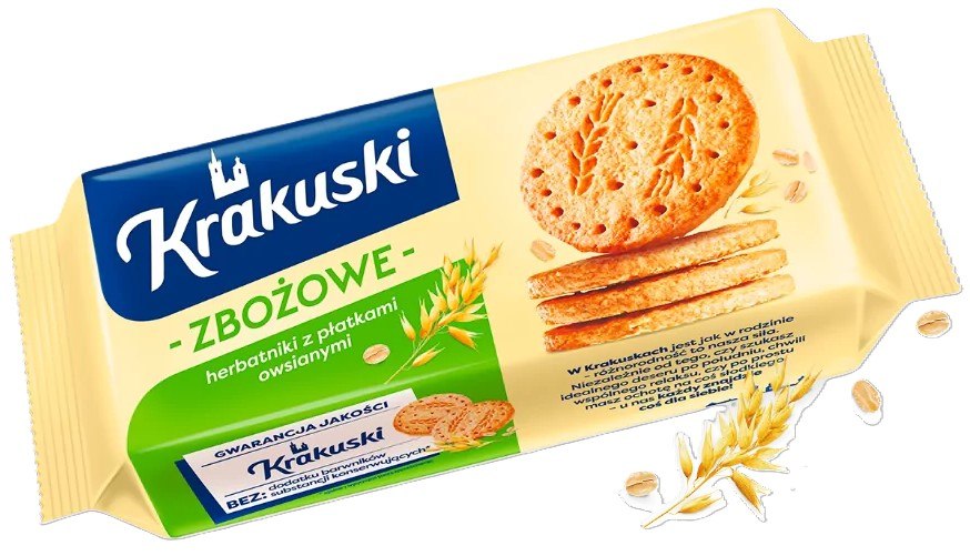 ihibeklgne.jpg Печиво Krakuski Zbozowe вівсяне 201 г - Зображення 1