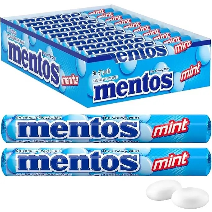 kjkk8mk9ci.jpg Жувальні драже Mentos Mint м'ята 38 г - Зображення 1