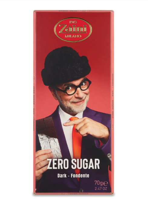 lu5w2gr1ve.png Шоколад Zaini Milano Dark чорний без цукру 70 г - Зображення 1