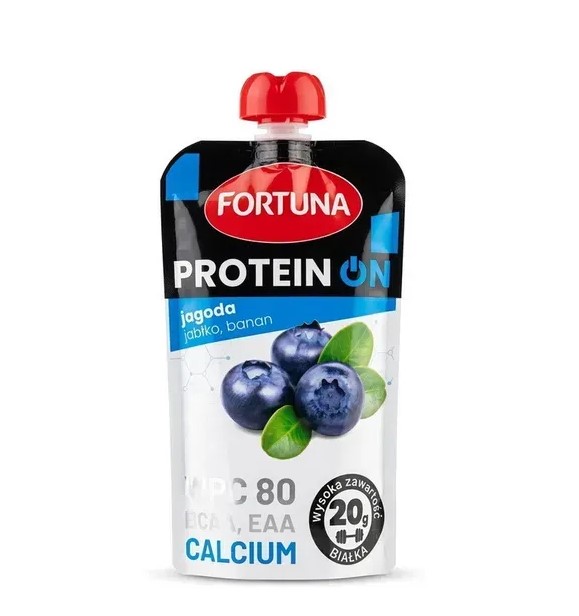 sj9mqbv6qw.jpg Мус Fortuna протеїновий Protein чорниця,яблуко,банан 180 г — изображение 1