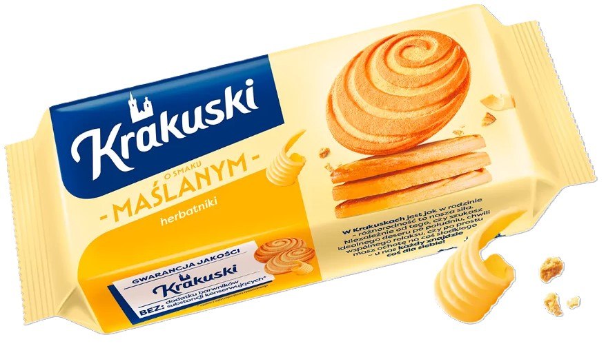 ydz95u248f.jpg Печиво Krakuski Smak Maslanym масляне 201 г - Зображення 1