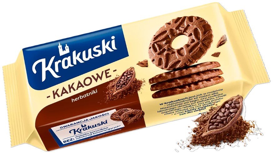 ylomkr5yj8.jpg Печиво Krakuski Kakaowe з какао 163 г - Зображення 1