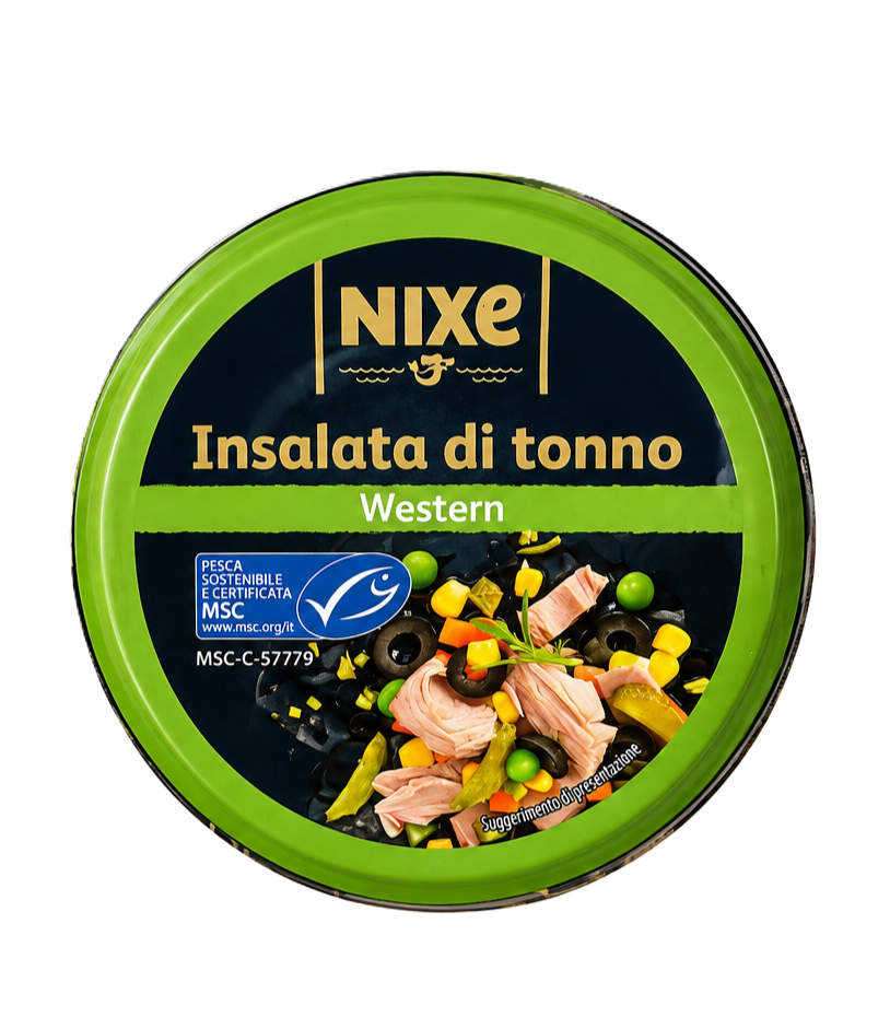 7wqe96smy1.png Салат Nixe Western з овочами,кукурудзою і з тунцем 250 г - Зображення 1
