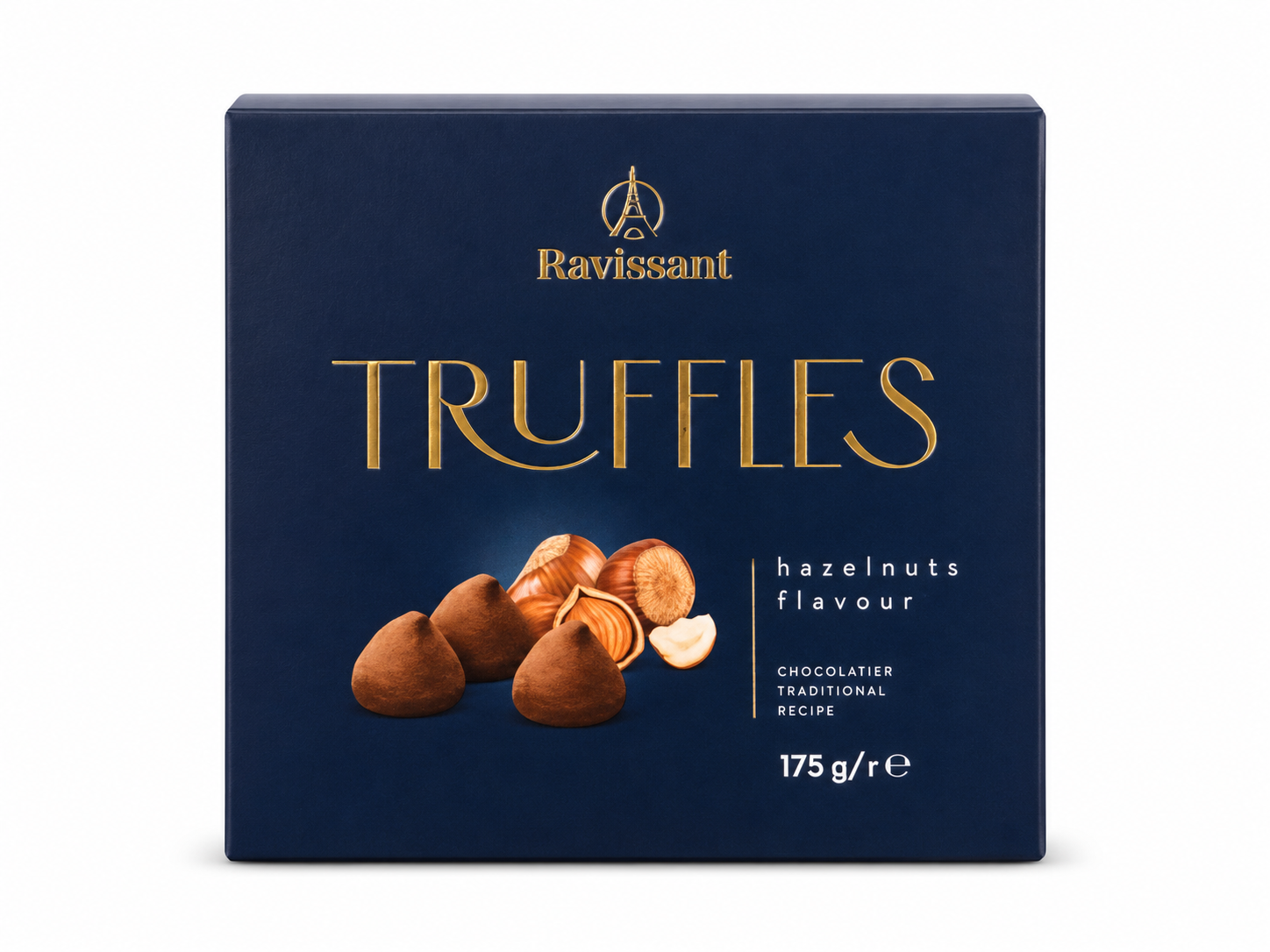 7yf6eune2r.png Шоколадні цукерки Ravissant Truffles трюфель з горіхом 175 г - Зображення 1