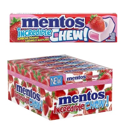 k4kn0f4lko.jpg Жувальні цукерки Mentos Chew зі смаком полуниці 45 г - Зображення 1
