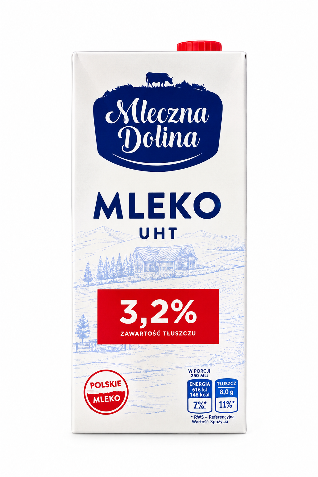 ks0hxpdn3o.png Молоко Mleczna Dolina 3.2% 1 л - Зображення 1